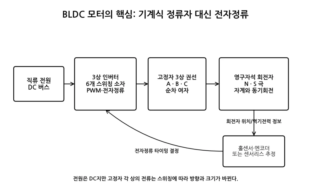 BLDC 전자정류 구조 그림